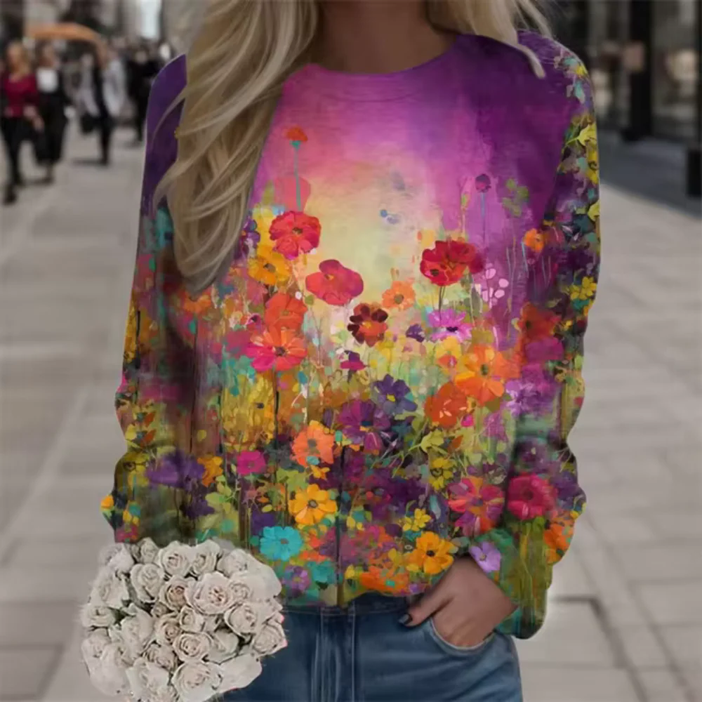 Bieke | Casual, floral long-sleeved shirt - Image 5