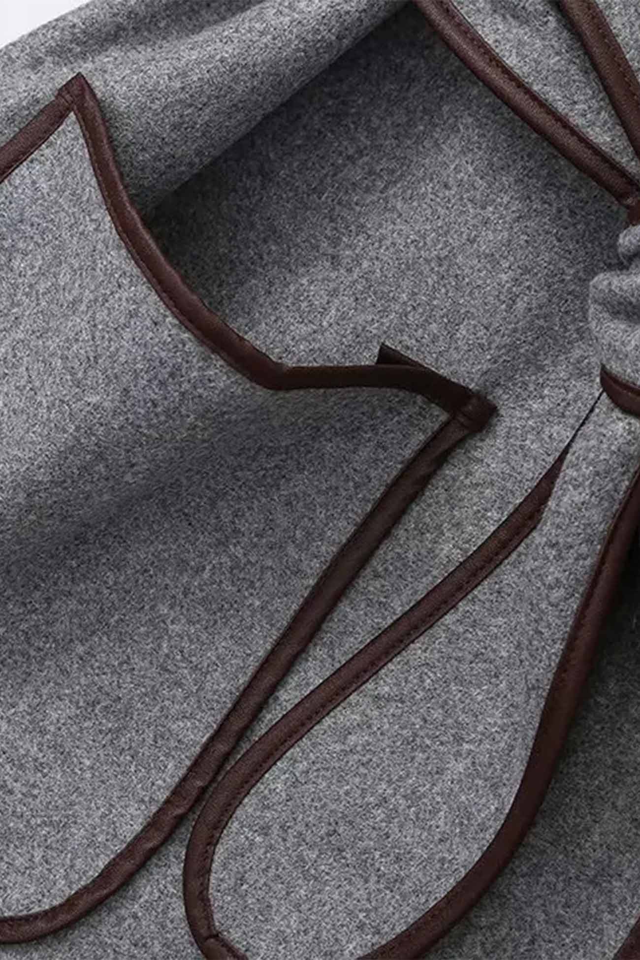 Birgit | Gray blanket coat with pocket belt - Image 8