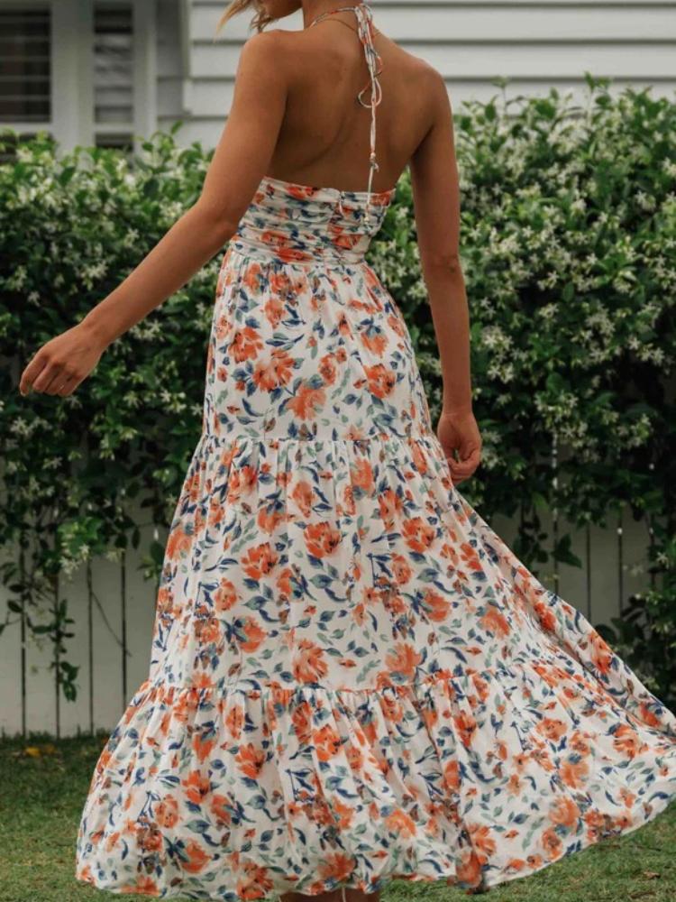 Blanca® | Halterneck Maxi Summer Dress With Floral Print - Image 3