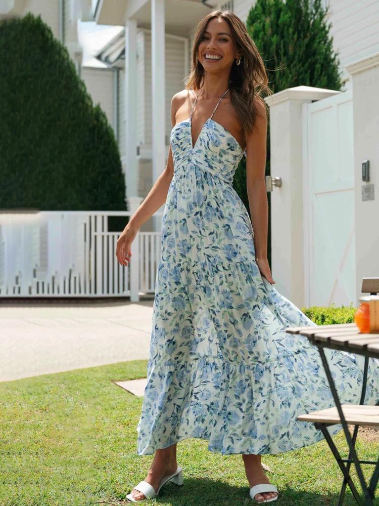 Blanca® | Halterneck Maxi Summer Dress With Floral Print - Image 4