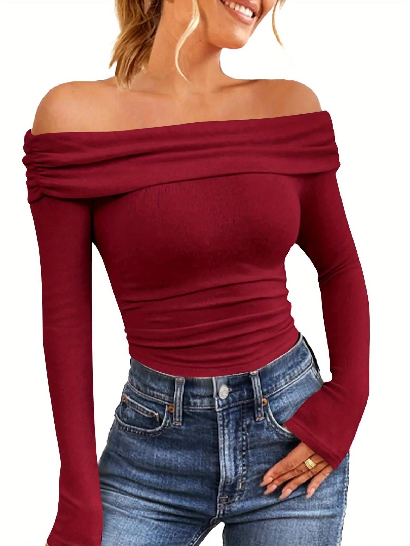 Breffni® | Off-Shoulder Long Sleeve Blouse - Image 4
