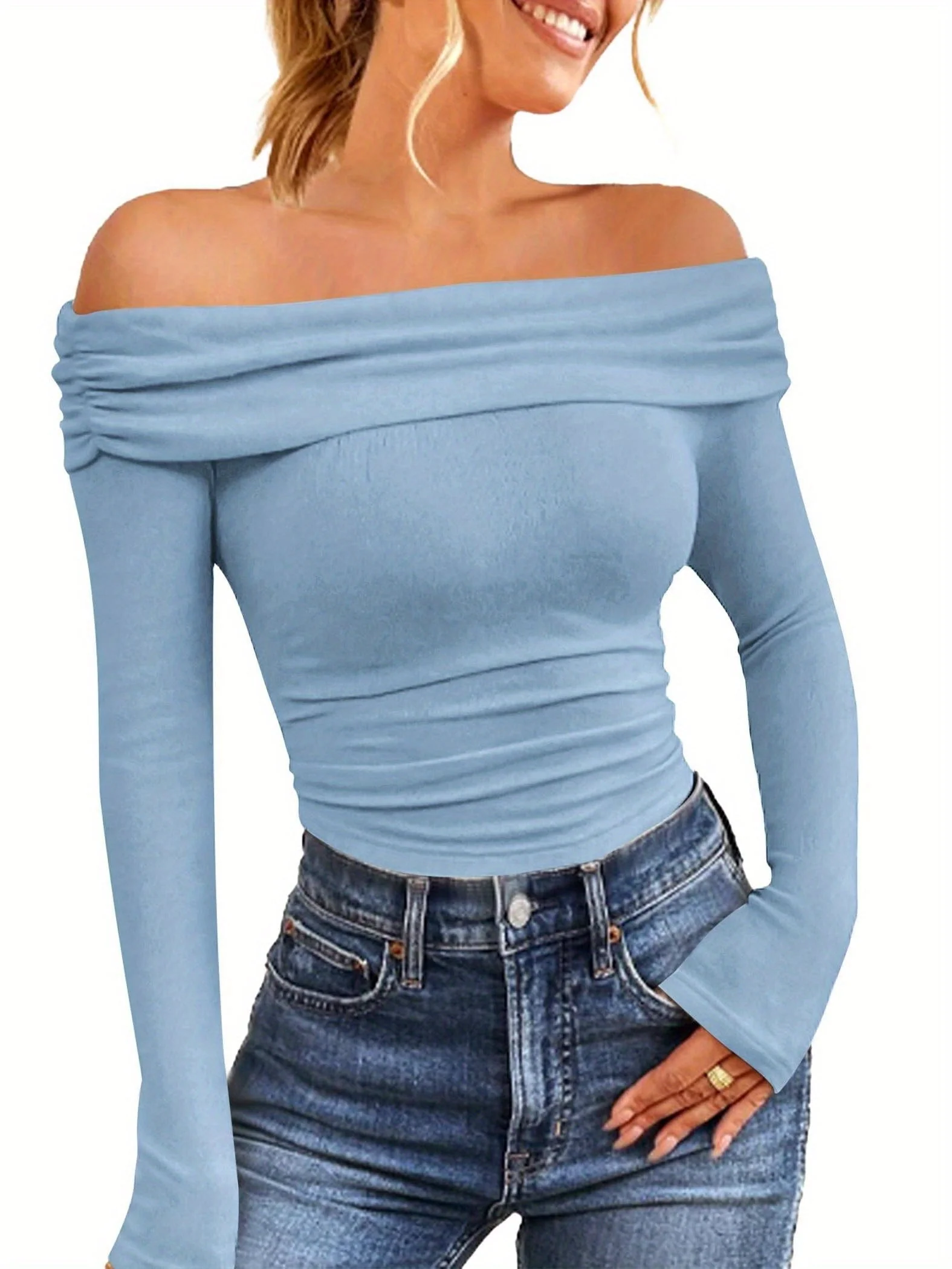 Breffni® | Off-Shoulder Long Sleeve Blouse - Image 6