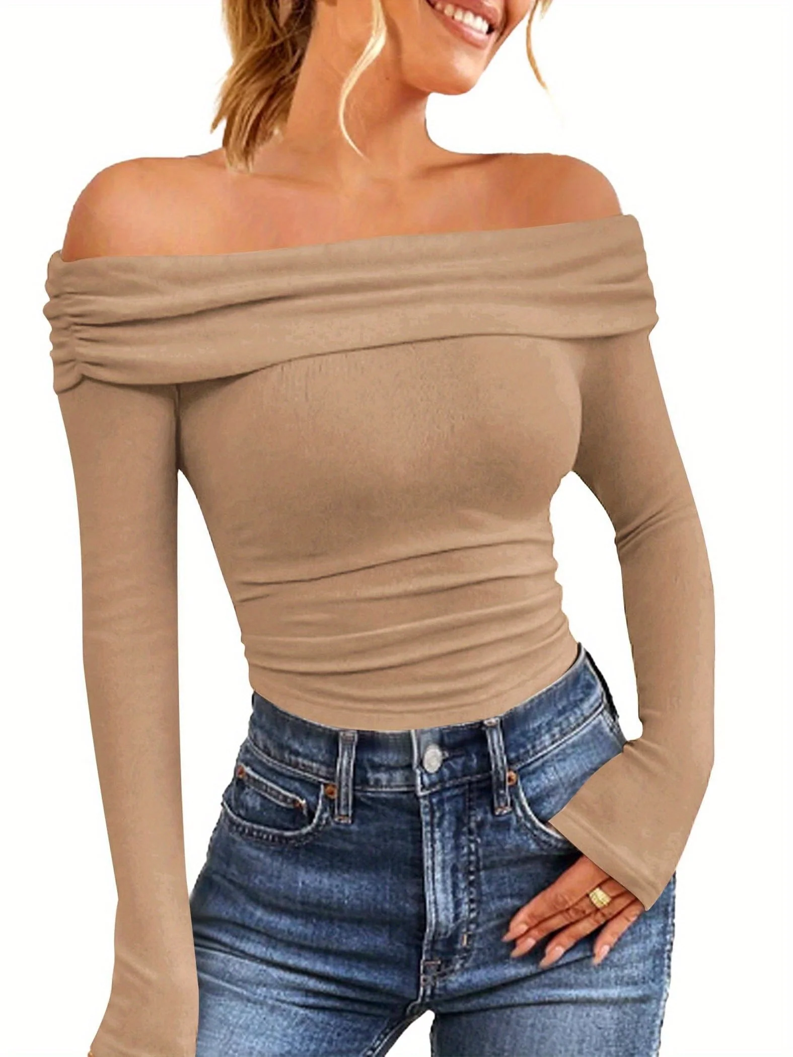 Breffni® | Off-Shoulder Long Sleeve Blouse - Image 9