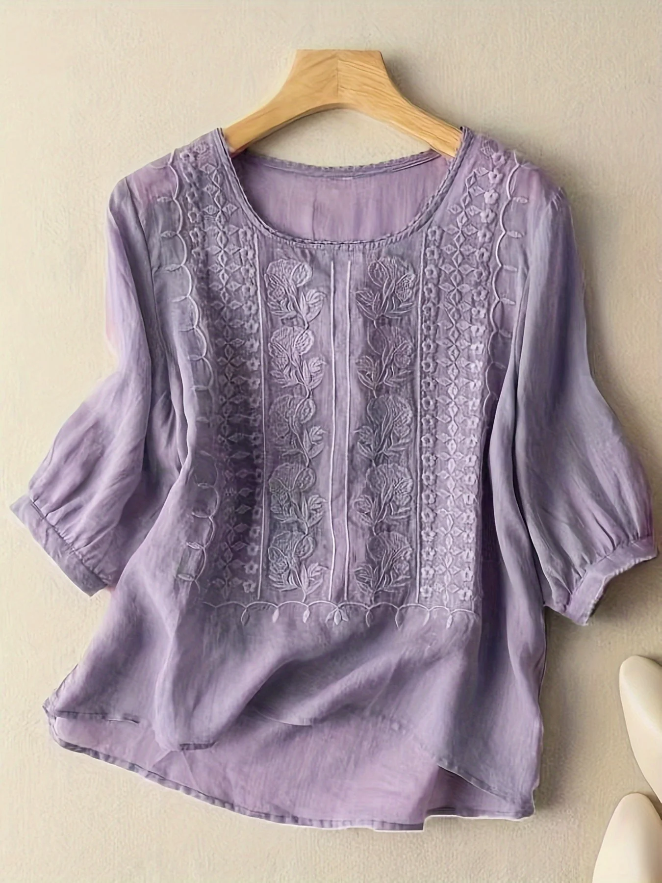 Brenna® | Embroidered Floral Cotton Blouse - Image 4