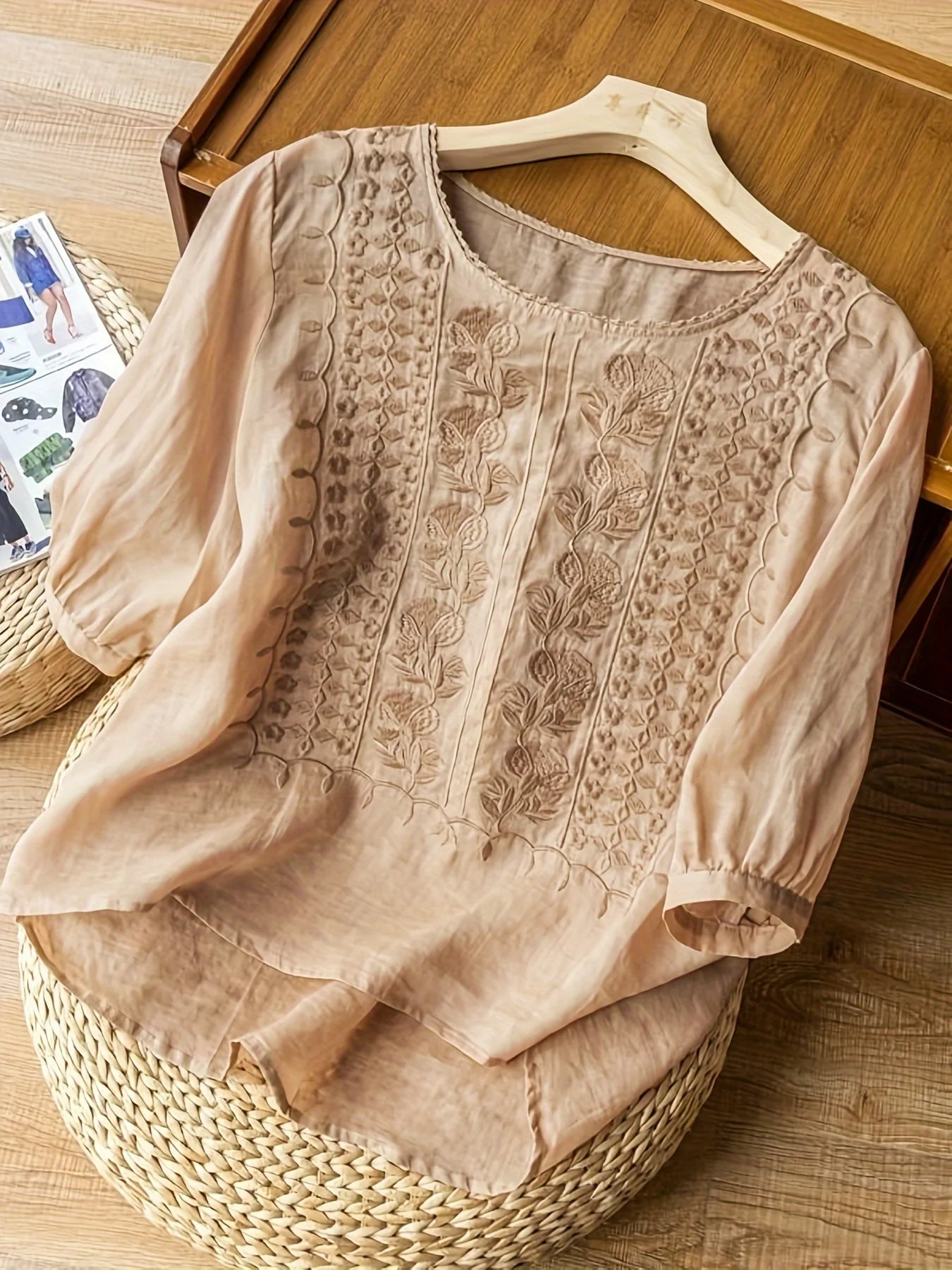 Brenna® | Embroidered Floral Cotton Blouse - Image 9