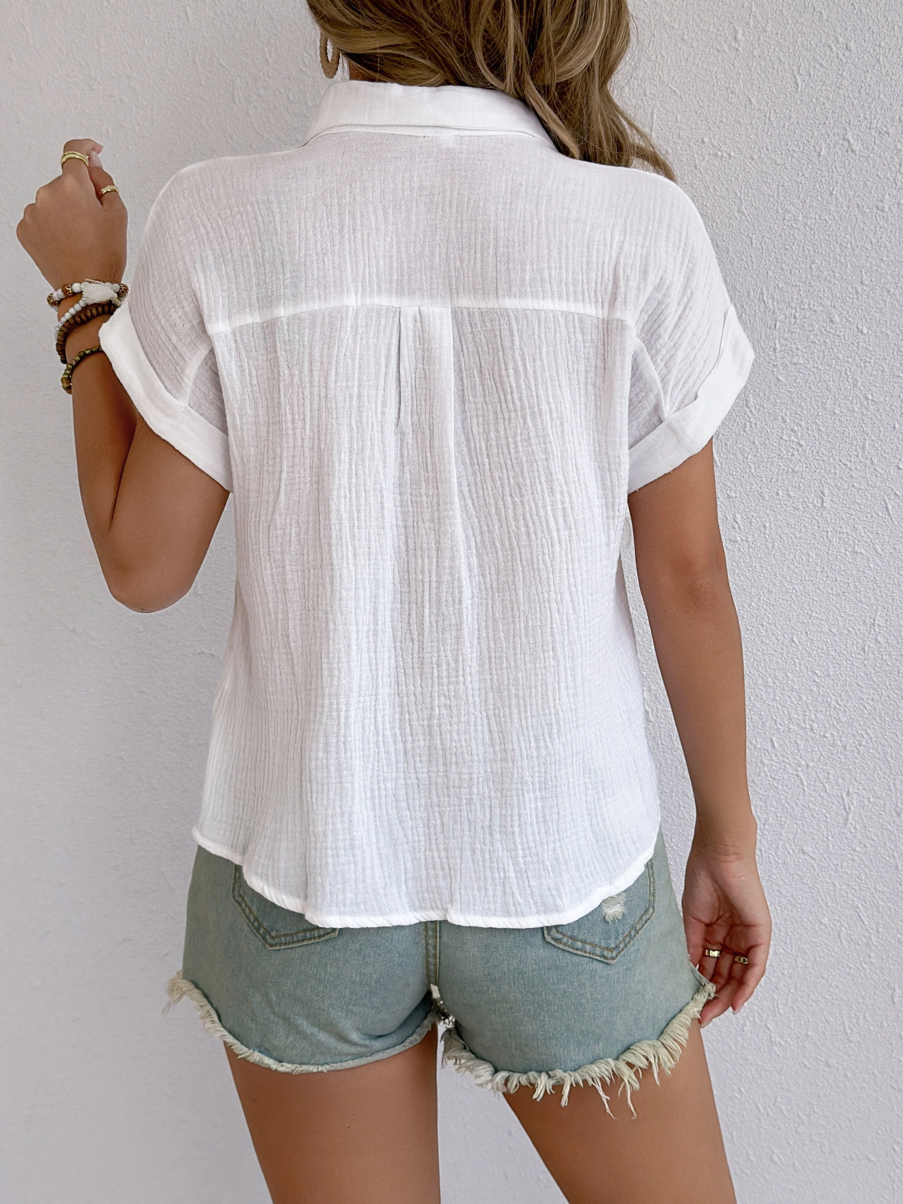 Brennan® | Breathable Cotton Blouse With Dolman Sleeves - Image 2