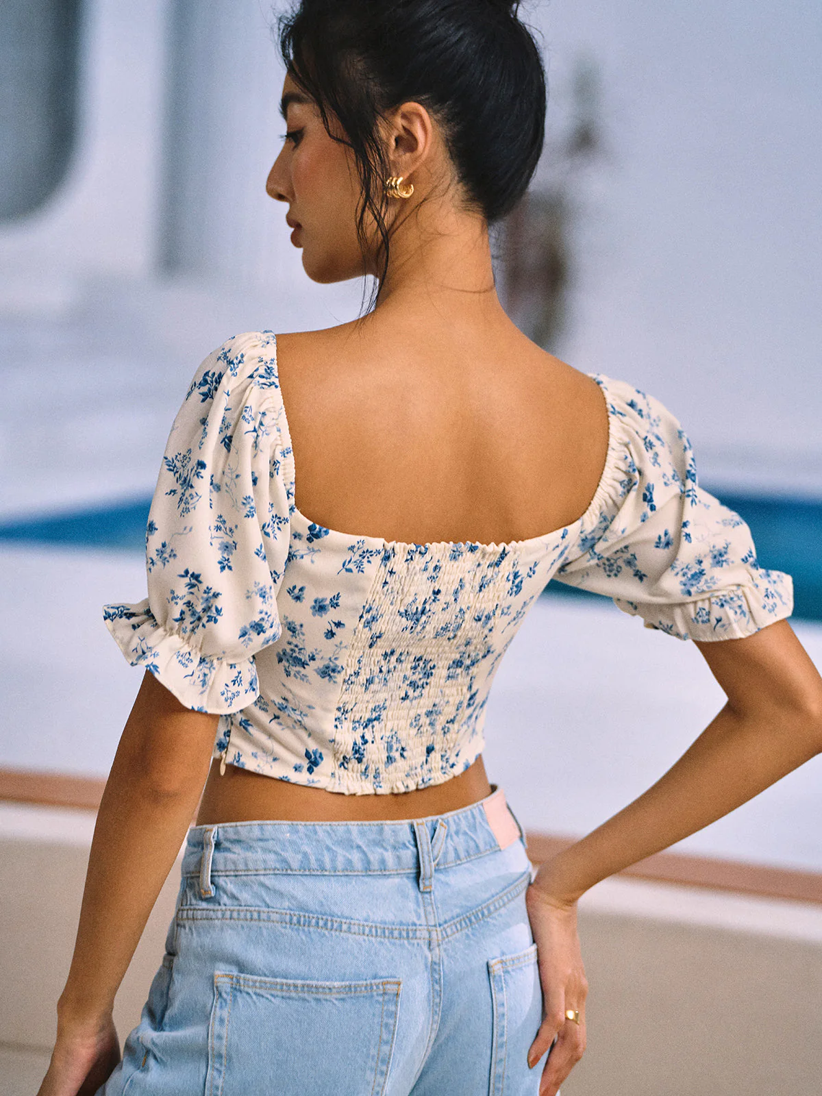 Bresha® | Floral Print Blouse With Knot Detail - Image 3