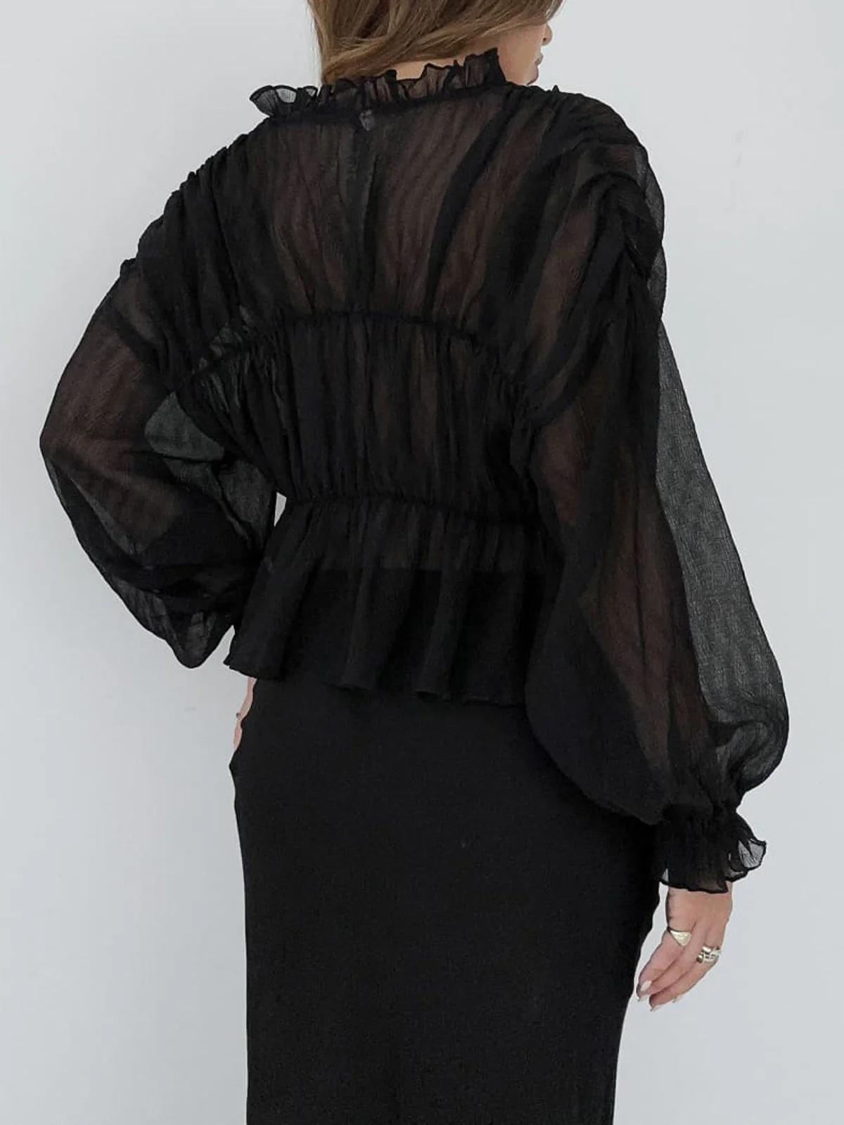 Bretane® | Chiffon Blouse With Ruffle Details - Image 2