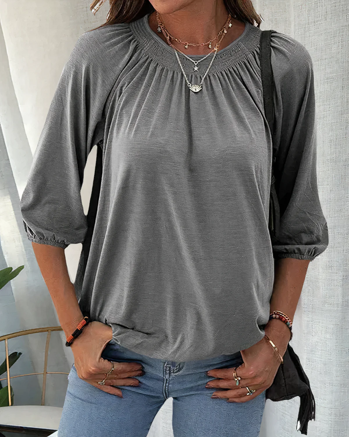Bretislav® | Stylish Blouse With 3/4 Sleeves - Image 3