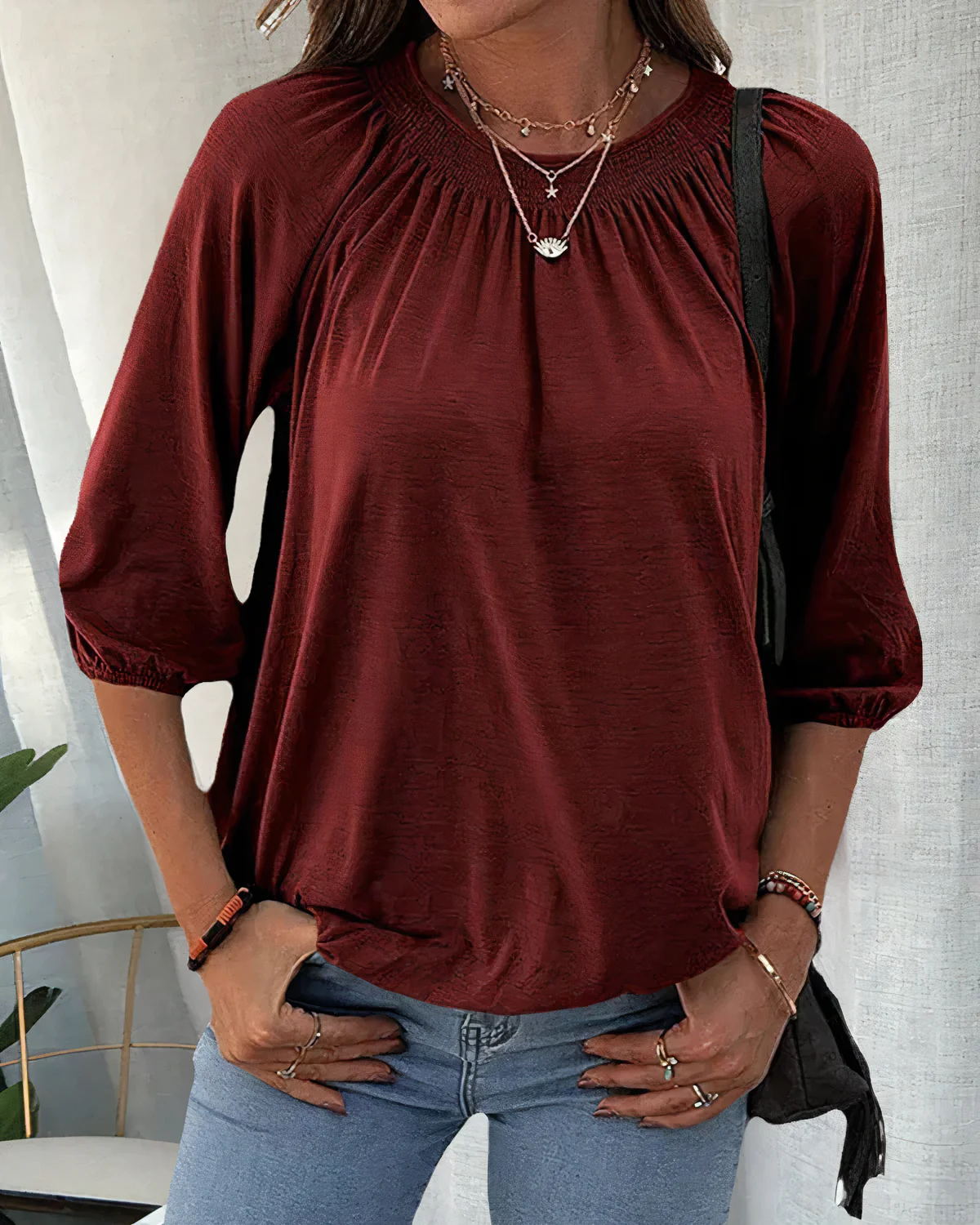 Bretislav® | Stylish Blouse With 3/4 Sleeves - Image 6