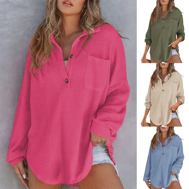 Brianna | Casual waffle knit shirt