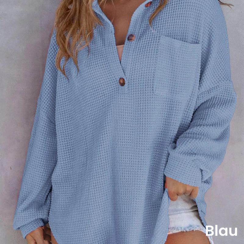 Brianna | Casual waffle knit shirt - Image 11