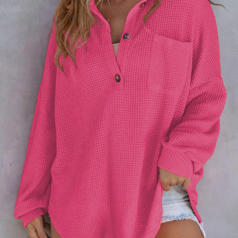Brianna | Casual waffle knit shirt - Image 2