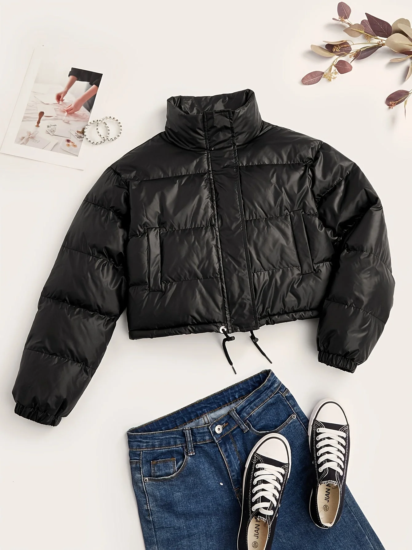 Brigida | Casual puffer jacket with drawstring - Image 3