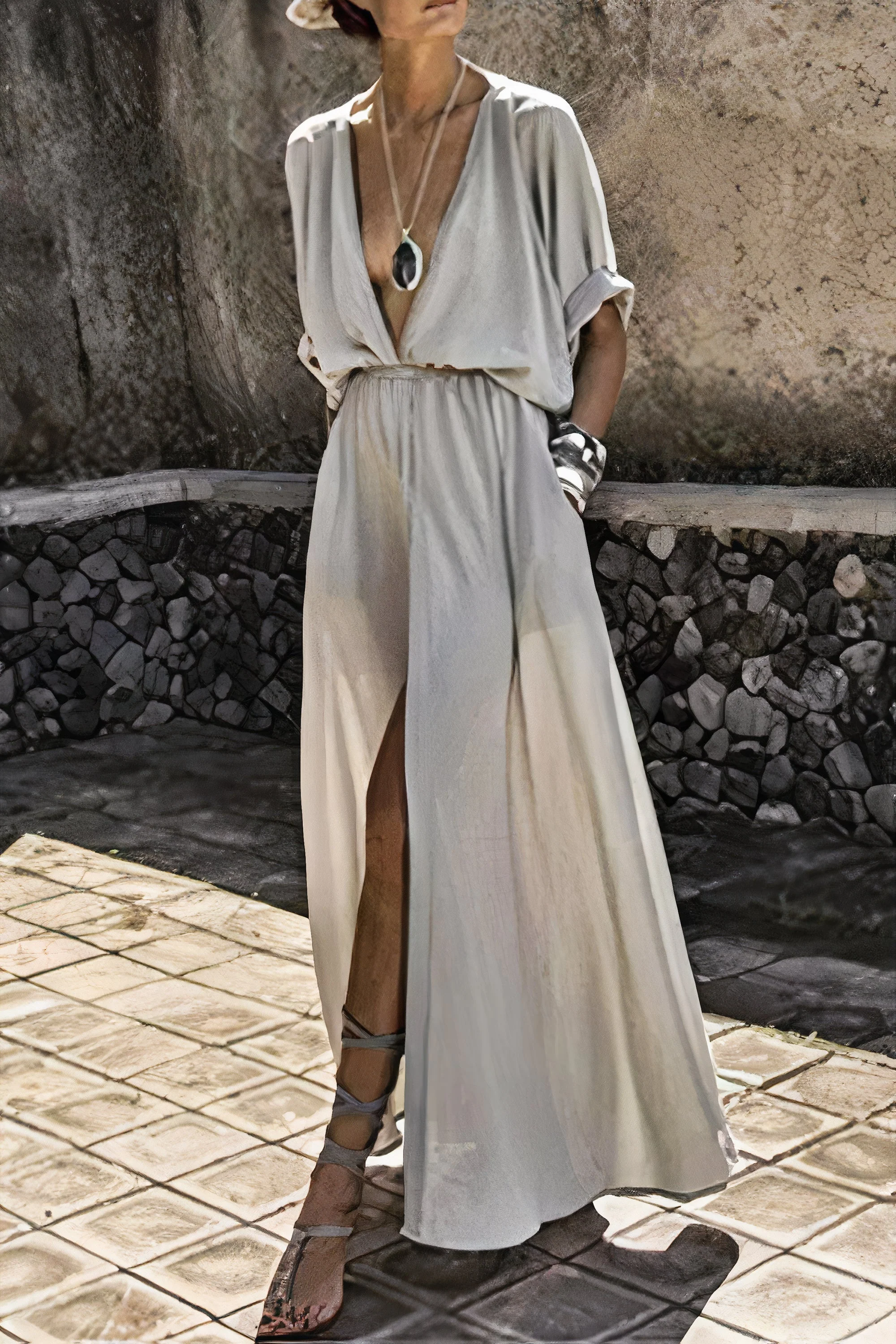 Brigida® | Simple Black Light Summer Dress - Image 3