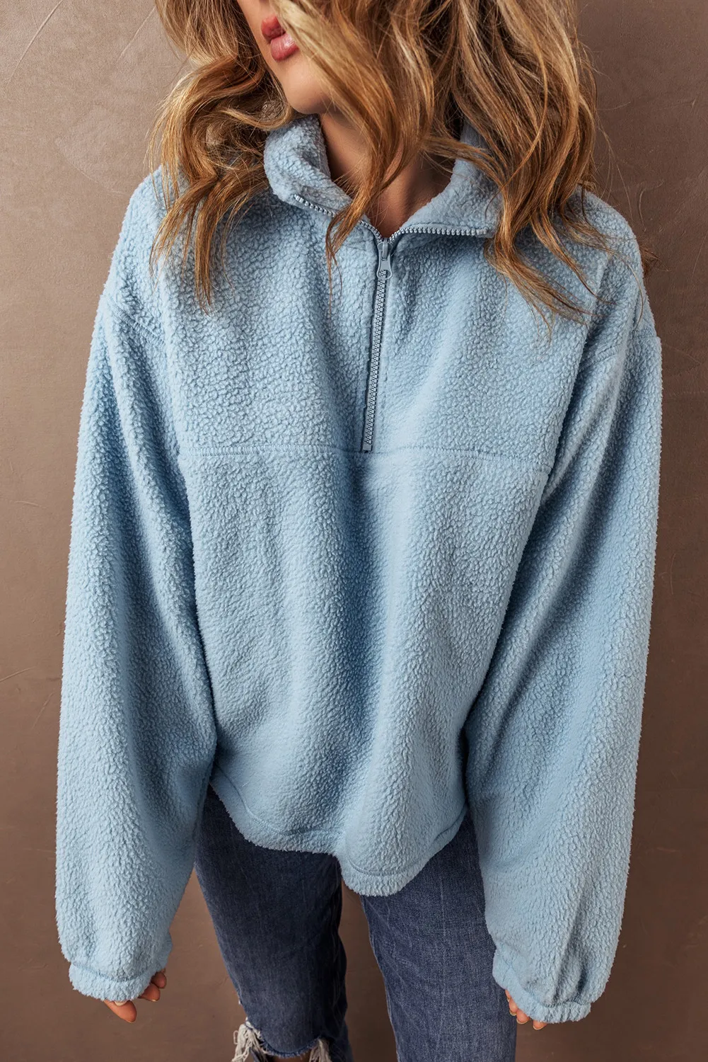 Brigitta | Long sleeve half zip sweatshirt - Image 3