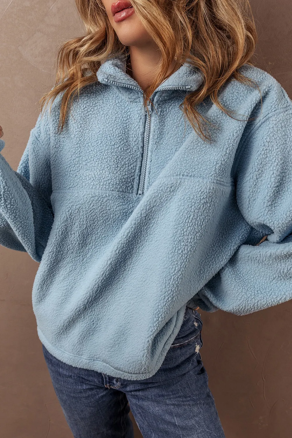 Brigitta | Long sleeve half zip sweatshirt - Image 5
