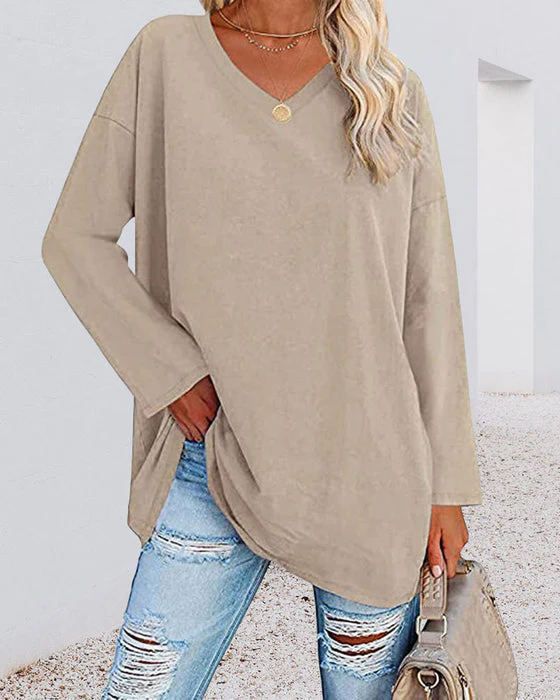 Briham® | Colorful Women'S Blouse With Long Sleeves And V-Neck - Image 2