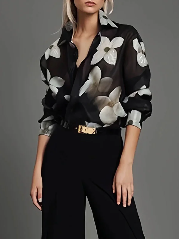 Britta® | Elegant Blouse With Floral Design - Image 2