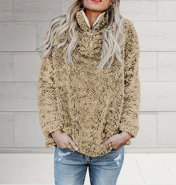 Brittt® | High Neck Long Sleeve Zip Up Blouse - Image 6