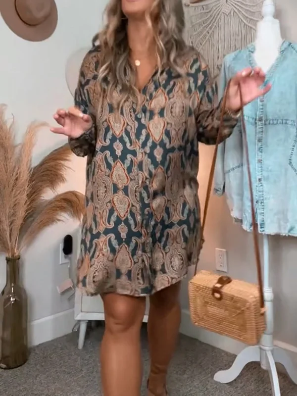 Bronwen® | Casual Printed Long Sleeve Blouse