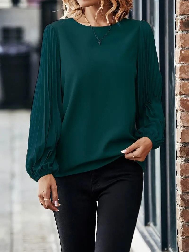 Browton® | Comfortable, Sophisticated Lantern Blouse With A Round Neckline - Image 2