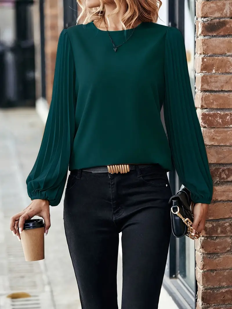 Browton® | Comfortable, Sophisticated Lantern Blouse With A Round Neckline - Image 3