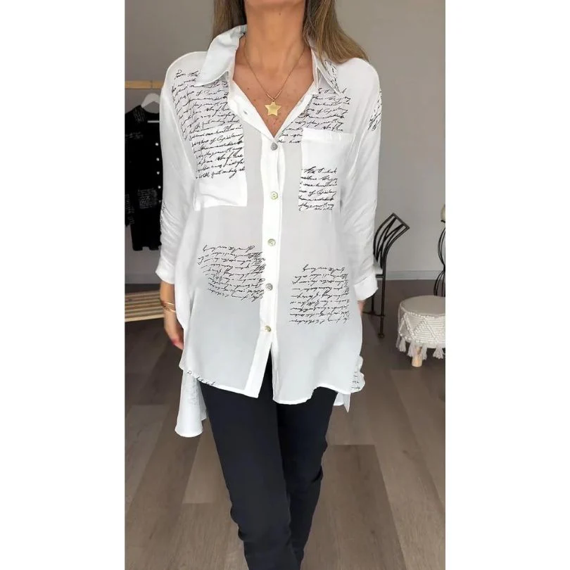 Broznan® | Stylish Blouse With Letter Print - Image 5