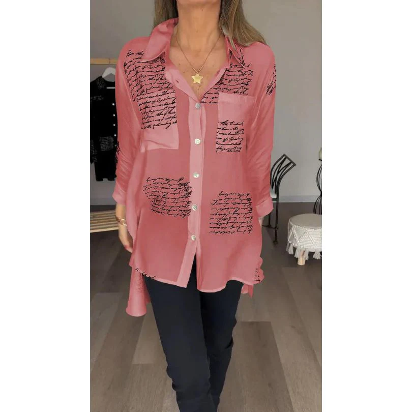 Broznan® | Stylish Blouse With Letter Print - Image 7