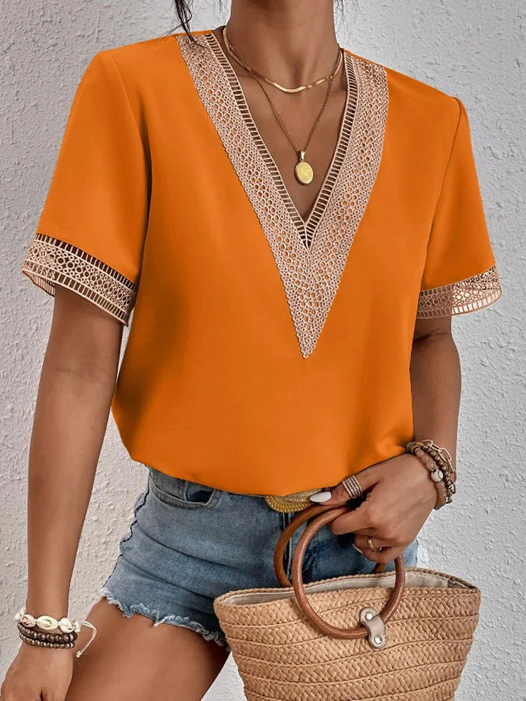 Bruckner® | V-Neck Lace Blouse - Image 4