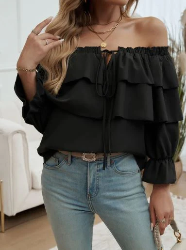 Brueckner® | Off-Shoulder Ruffle Blouse - Image 2