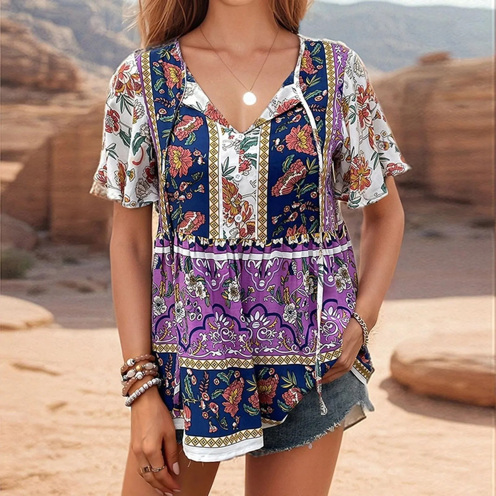 Brumfit® | Blouse With Boho Flowers - Image 5