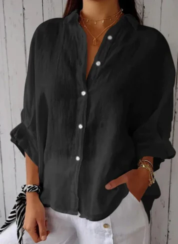 Brumfitt® | Blouse Made Of Cotton And Linen With A Button Placket - Image 2