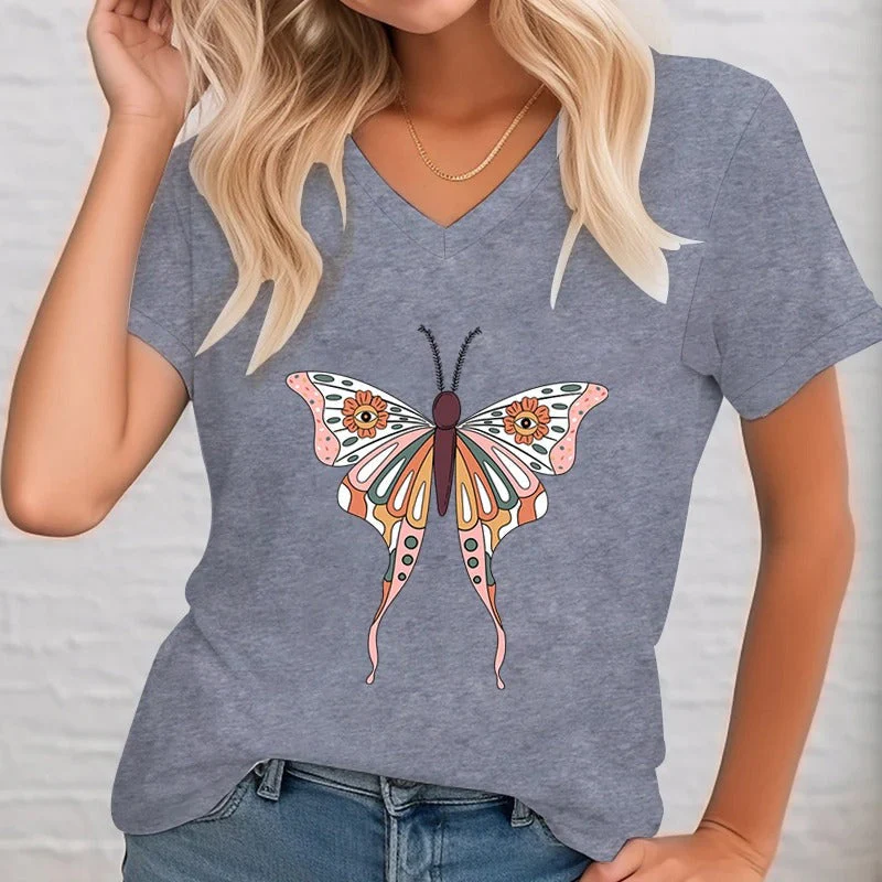 Brumwell® | Printed V-Neck Blouse - Image 3