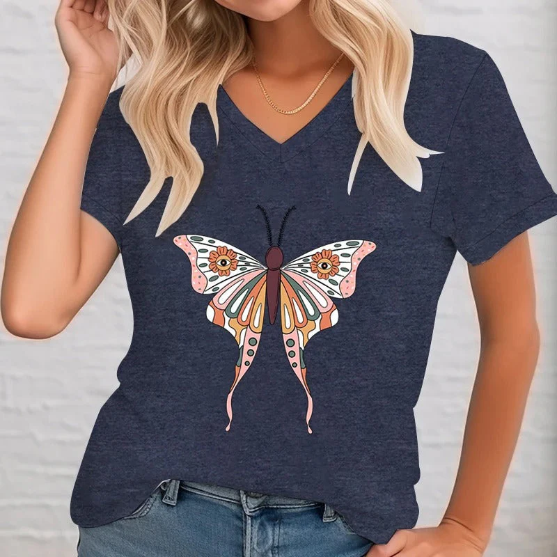 Brumwell® | Printed V-Neck Blouse - Image 5