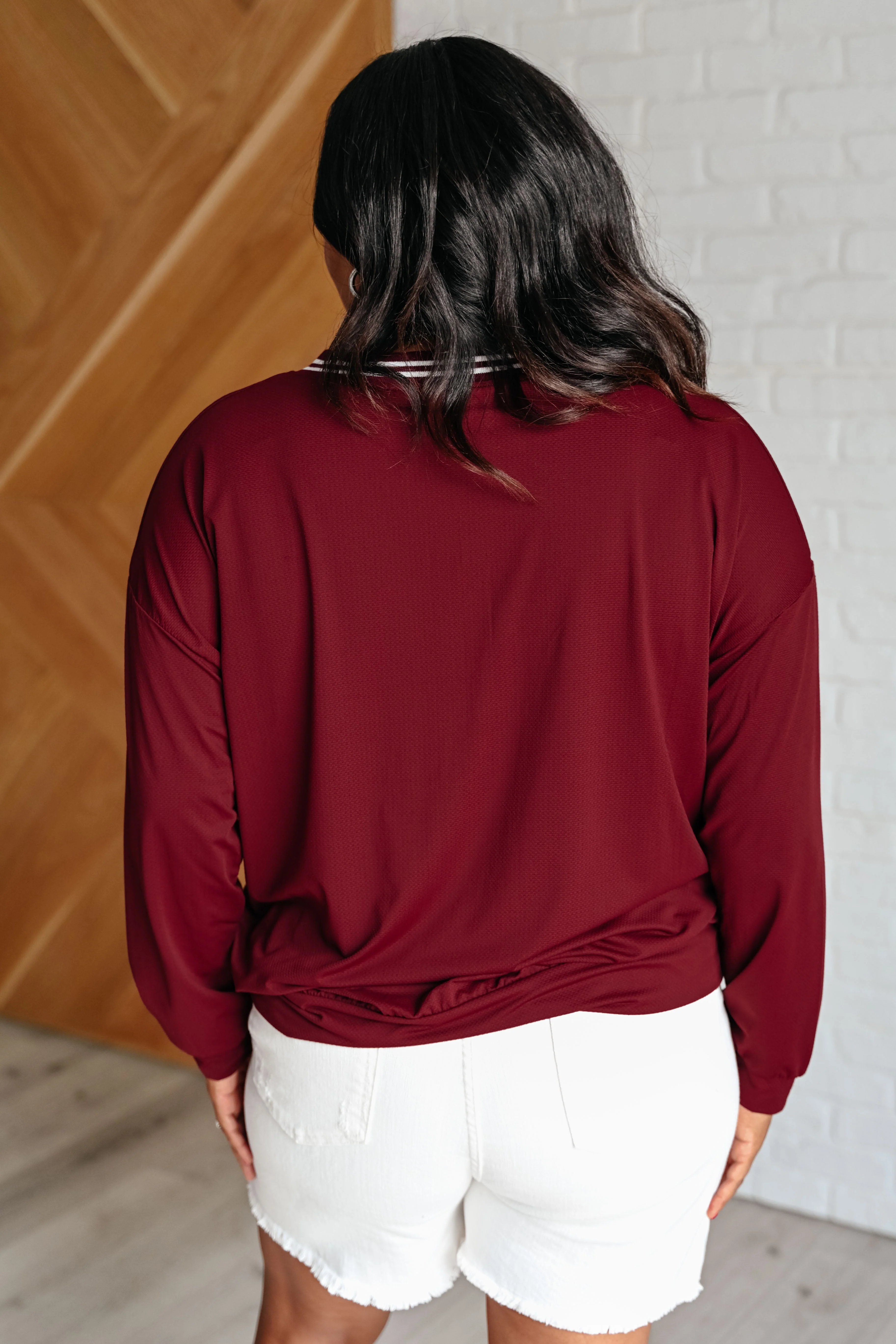 Bruna | All Out Comfort V-neck sweater in Red Merlot - Image 9