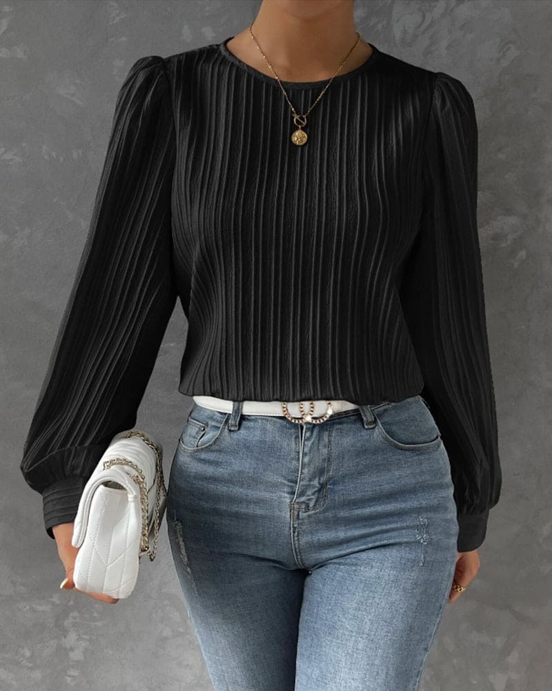 Bruna | Blouse with puff sleeves - Image 2