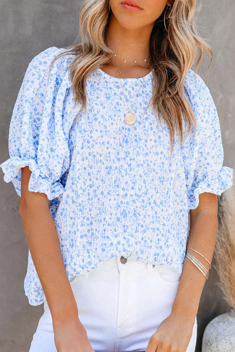 Brunella® | Elegant Floral Blouse With Puff Sleeves - Image 4