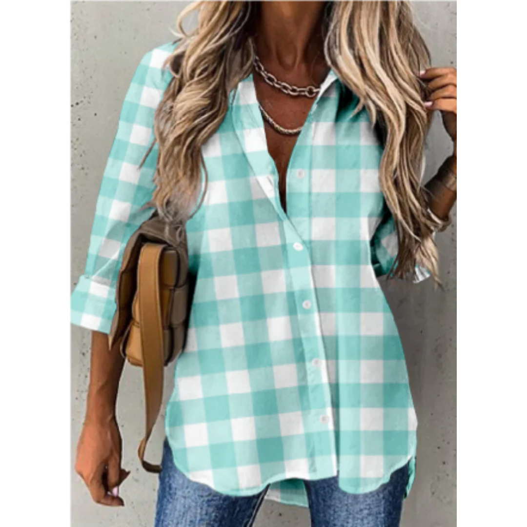 Brunna® | Casual Checked Blouse - Image 3