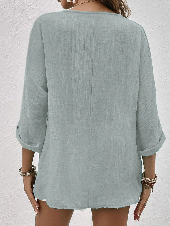 Brunskill® | Linen Shirt With V-Neck - Image 2