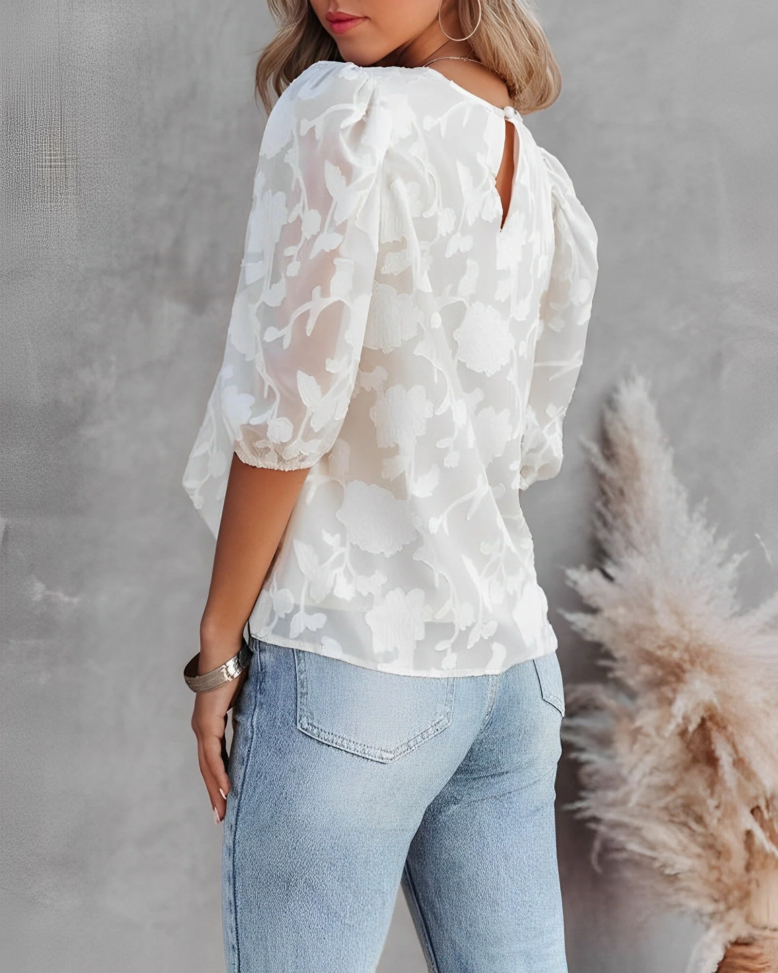 Brusilow® | Chiffon Shirt With Puff Sleeves - Image 2