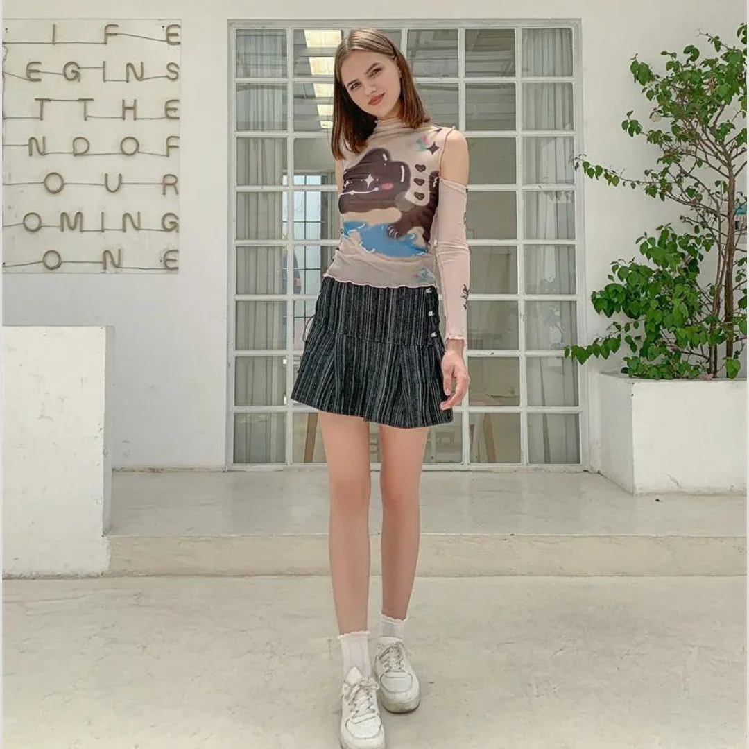 Bruss® | Transparent Long-Sleeved Shirt With Abstract Print - Image 4