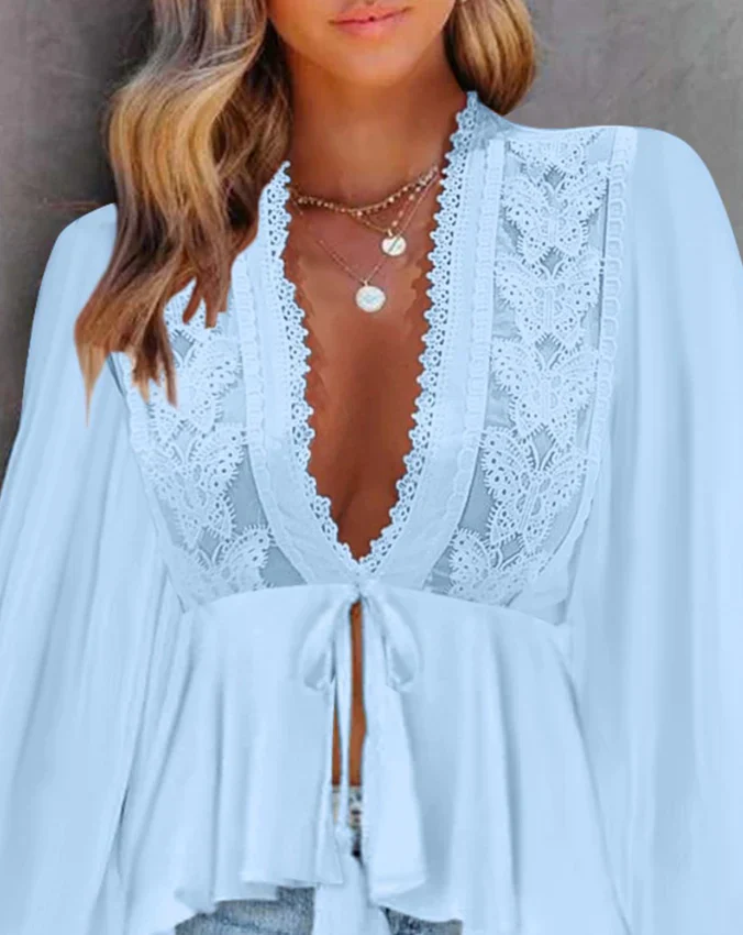 Bryanna® | Women'S Puff Sleeve Lace Top - Image 5