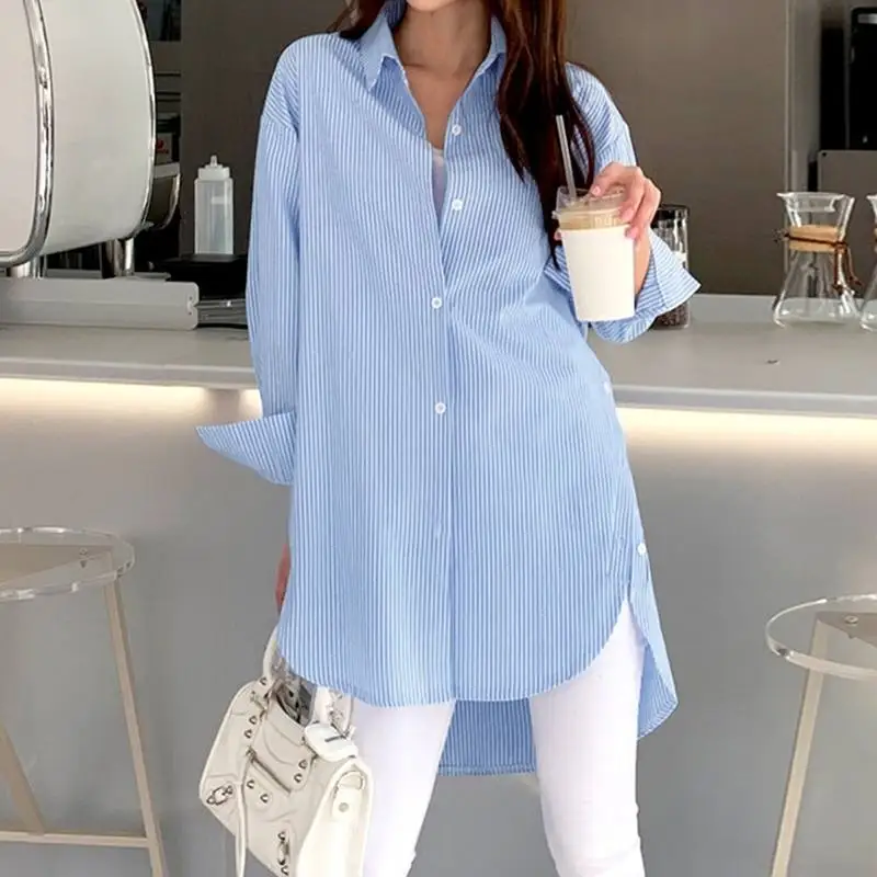 Bryarly® | Pinstripe Button Down Blouse For Women - Image 9