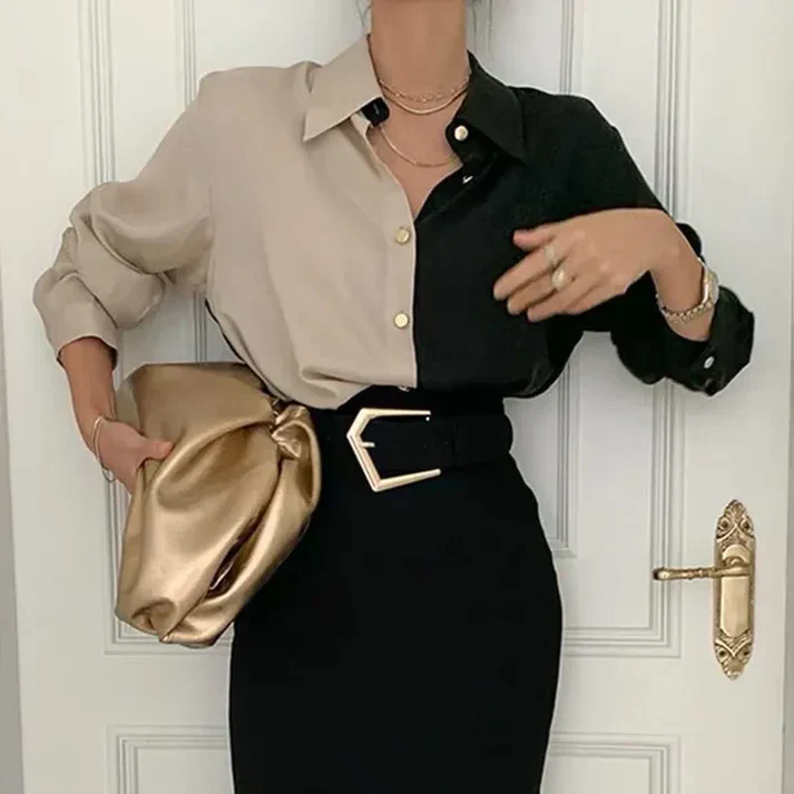 Bryda® | Vintage Two-Tone Long Sleeve Blouse - Image 4