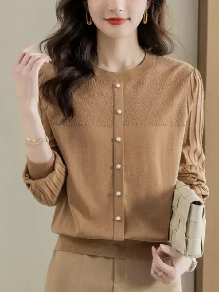 Bryiah® | Long Sleeve Round Neck Blouse - Image 3