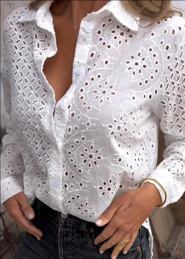 Brylen® | Long Sleeve V-Neck Blouse - Image 2