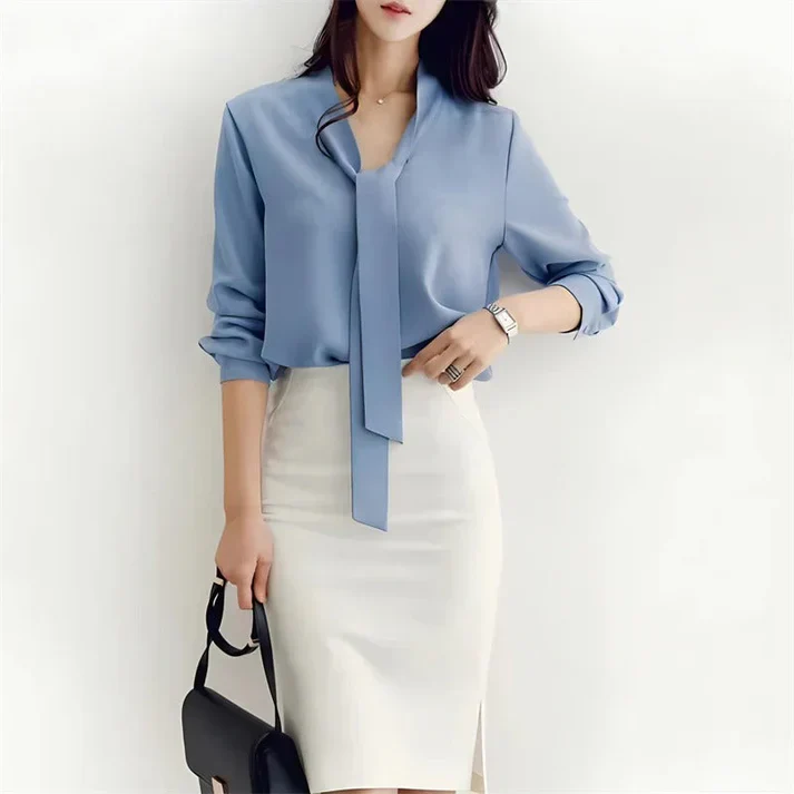 Bryndal® | Women Bow Tie Long Sleeve Blouse - Image 3