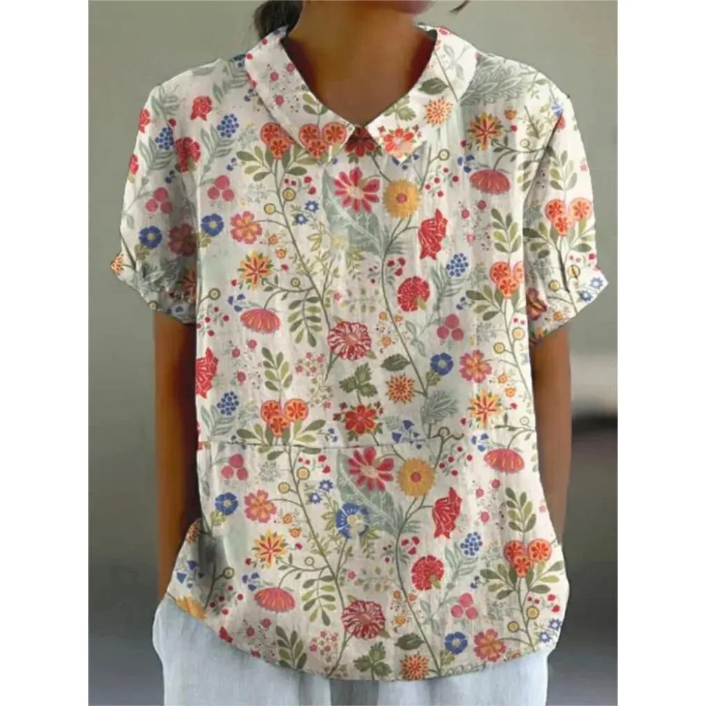 Bua® | Casual Women'S Shirt Made Of Cotton And Linen With A Floral Print - Image 3