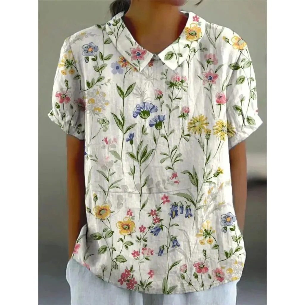 Bua® | Casual Women'S Shirt Made Of Cotton And Linen With A Floral Print - Image 4
